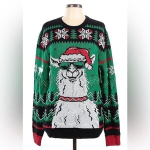 FAST SHIP! EUC Ugly Christmas Sweater with Party Llama Men’s Large